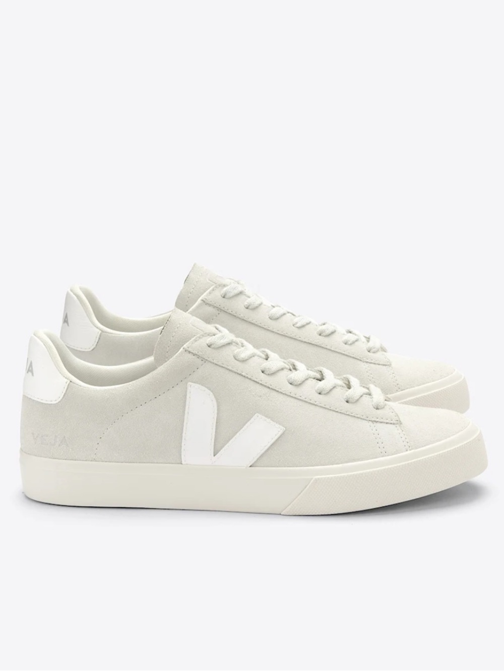 Veja V-10 Suede Low-Top Sneakers in Off-White